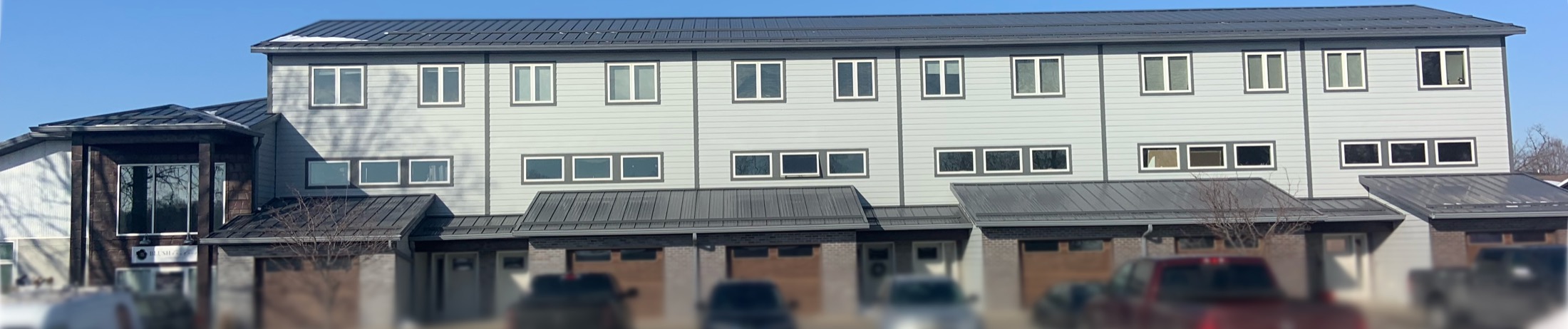 Standing seam metal roof on a residential building